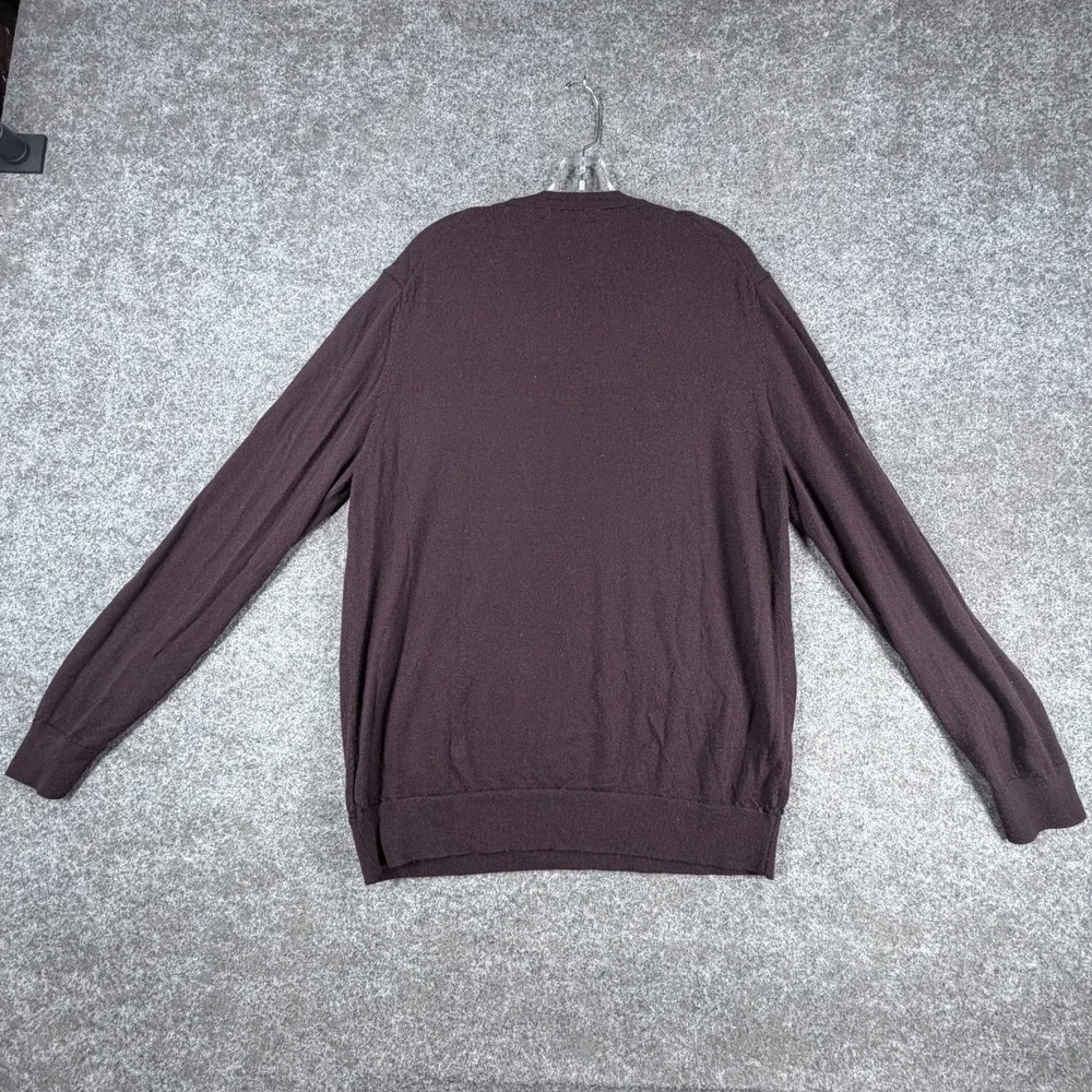 Banana Republic Sweater Mens XL Maroon Wool Crew Neck Ribbed Hem‎ Long Sleeve